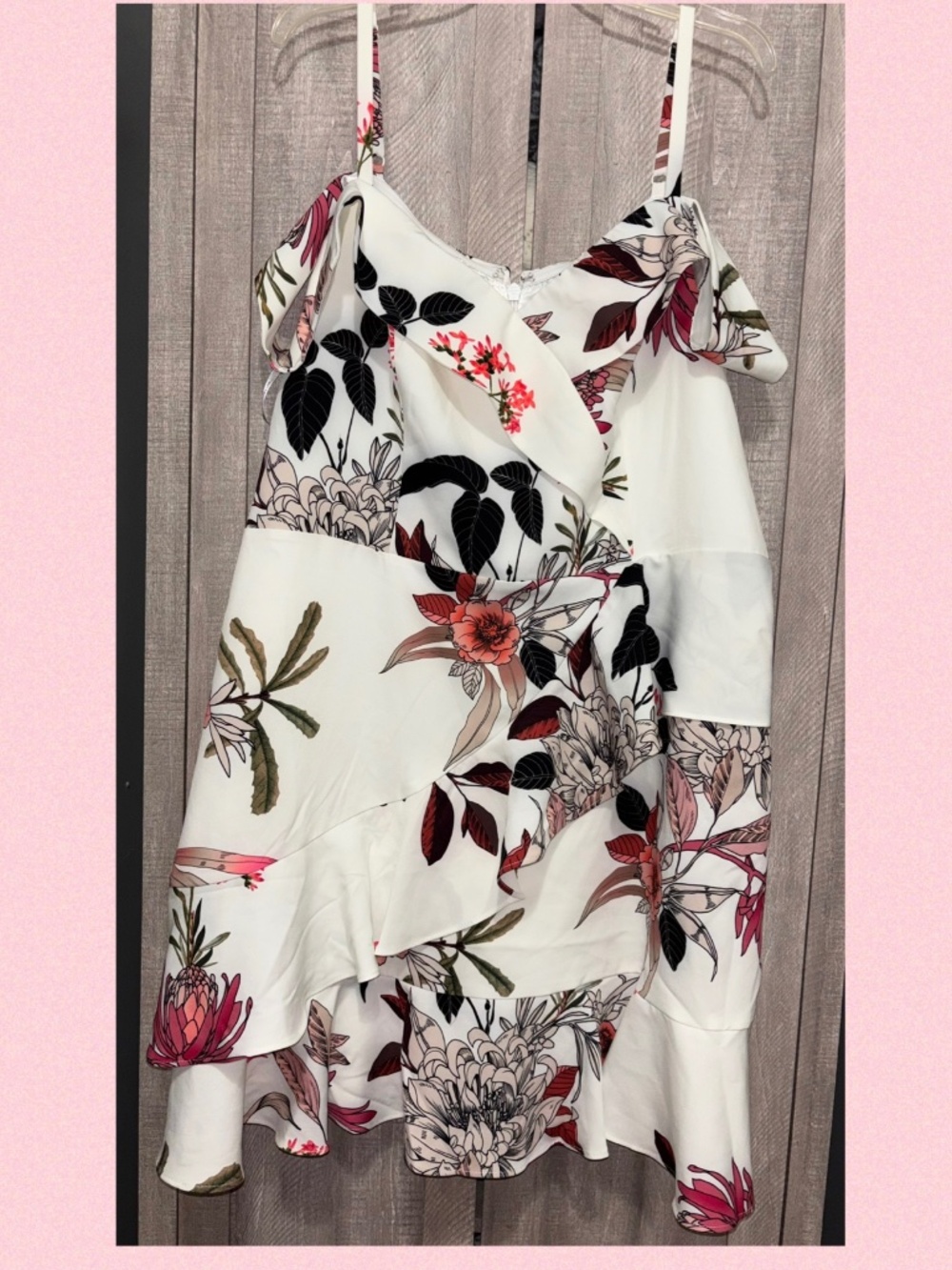 City Chic Off Shoulder Floral Ruffle Dress Size L 20 plus